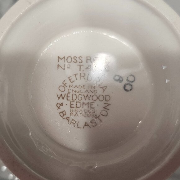 Vintage Wedgwood Moss Rose T432 Edme - Cream & Sugar Bowl and Gravy Boat - Picture 15 of 15